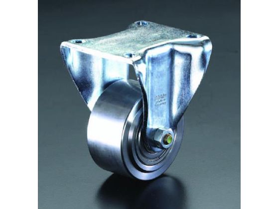 エスコ キャスター 固定金具 スティール車輪 80mm EA986NM-80