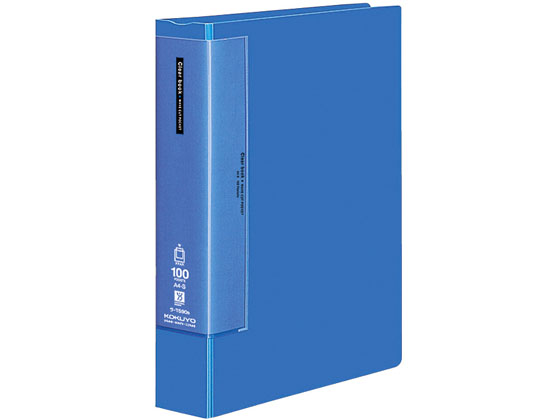 コクヨ クリヤーブック ウェーブカット A4縦 100P 青 4冊 ラ-T590B