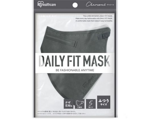 アイリスオーヤマ DAILYFITMASK立体ふつう 5枚 チャコール RK-F5SXR アイリスオーヤマ DAILYFITMASK立体ふつう 5枚 チャコール RK-F5SXR