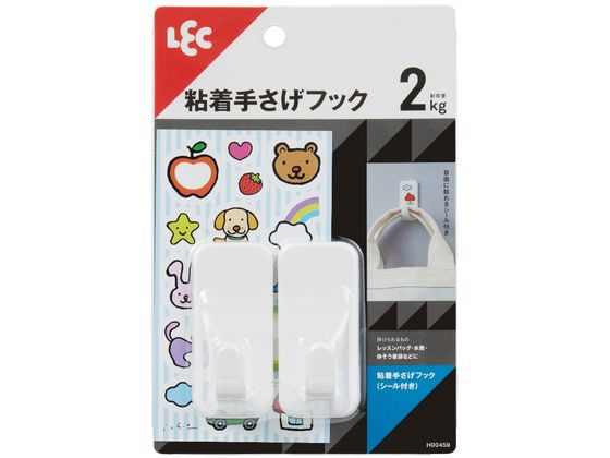 レック 粘着手さげフック (シール付き) 2個入 H00459 レック 粘着手さげフック (シール付き) 2個入 H00459