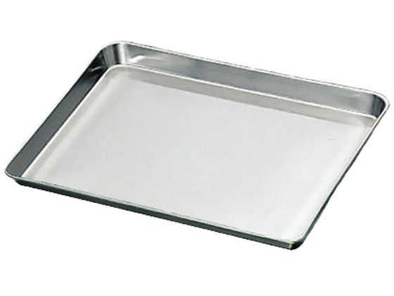 ●外寸：３６０×２９０×Ｈ２５ｍｍ●底：３４０×２６０ｍｍ●重量：６９０ｇ●厚み：０．７ｍｍ●材質：１８−８ステンレス