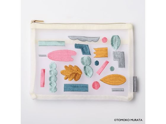 ヒサゴ ムラタトモコ 刺繍メッシュポーチ Harvest(実り) UTN308 ヒサゴ ムラタトモコ 刺繍メッシュポーチ Harvest(実り) UTN308