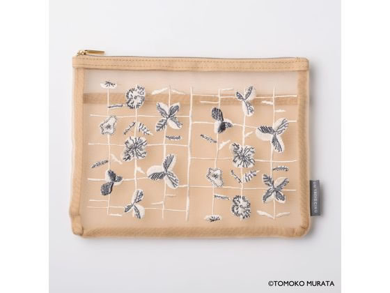ヒサゴ ムラタトモコ 刺繍メッシュポーチ Sprout(スプラウト) UTN310 ヒサゴ ムラタトモコ 刺繍メッシュポーチ Sprout(スプラウト) UTN310