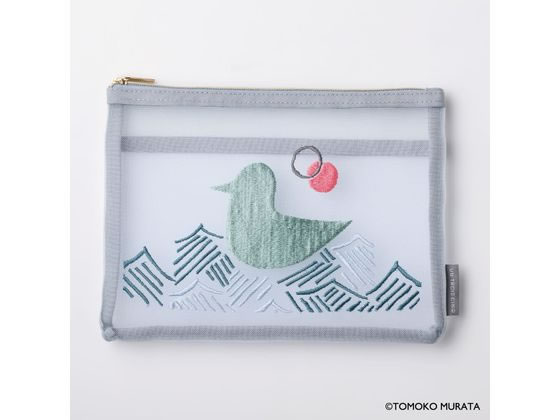 ヒサゴ ムラタトモコ 刺繍メッシュポーチ Seabird(海鳥) UTN311 ヒサゴ ムラタトモコ 刺繍メッシュポーチ Seabird(海鳥) UTN311