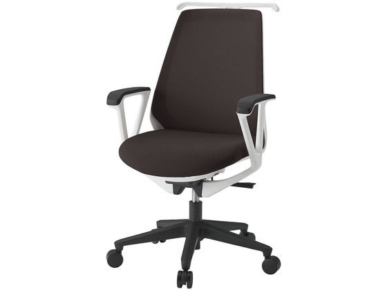 ●品番：ＫＺ３３６ＰＶＨＭ１Ｗ９Ｈ２●カラー：ベース／ホワイト、張地／チョコレートブラウン●外寸法：幅６００×奥行６３０〜６４０×高さ９１５〜１００５（１０６０）ｍｍ●座面高さ：４００〜４９０ｍｍ●重