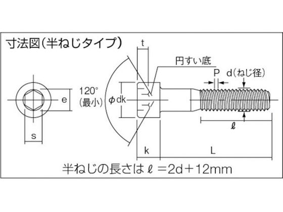 TRUSCO 六角穴付ボルト 黒染め半ネジ サイズM4×75 10本入 B30