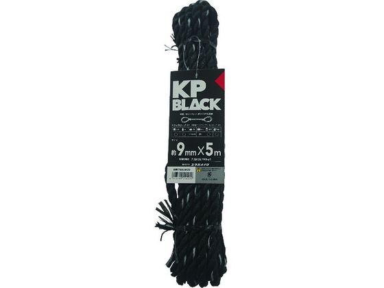 ユタカメイク ブラックKPトラックロープ9mm×5m 76B0905