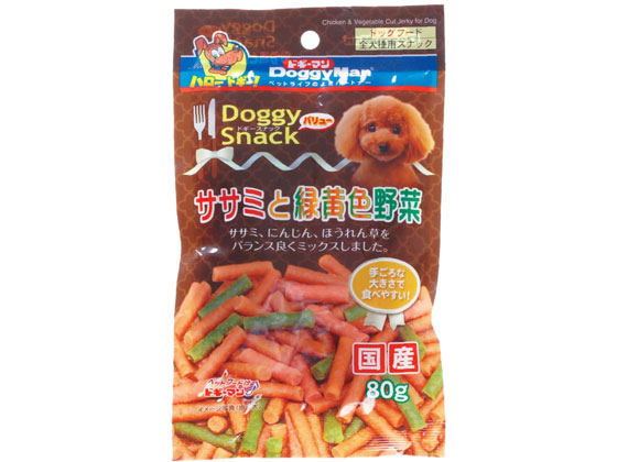ドギーマンハヤシ ドギースナックバリュー ササミと緑黄色野菜 80g ドギーマンハヤシ ドギースナックバリュー ササミと緑黄色野菜 80g