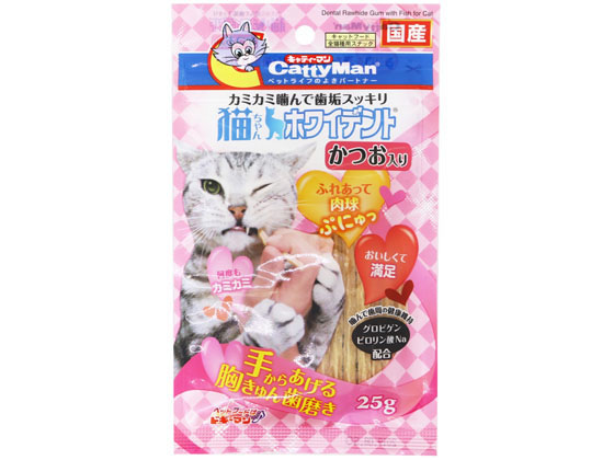 ドギーマンハヤシ 猫ちゃんホワイデント かつお入り 25g ドギーマンハヤシ 猫ちゃんホワイデント かつお入り 25g