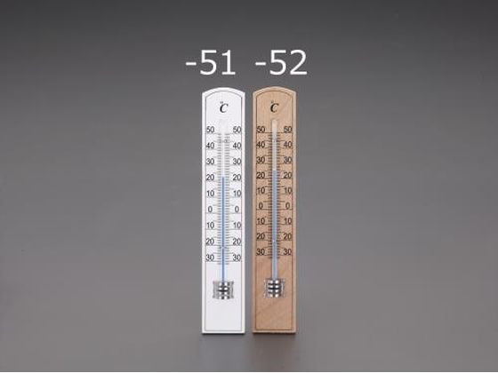 エスコ 温度計 ナチュラル 200×36mm EA728G-52