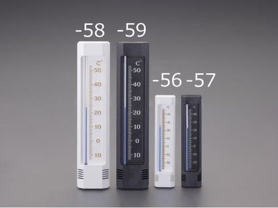 エスコ 温度計 白 152×33mm EA728G-56