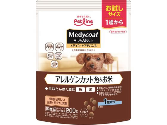 ペットライン メディコートアドバンス アレルゲンカット魚&お米1歳 200g ペットライン メディコートアドバンス アレルゲンカット魚&お米1歳 200g