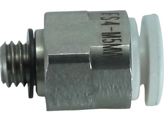 チヨダ ファイブSUSメイルコネクタ 白 4mm・M5×0.8 FS4-M5MW チヨダ ファイブSUSメイルコネクタ 白 4mm・M5×0.8 FS4-M5MW