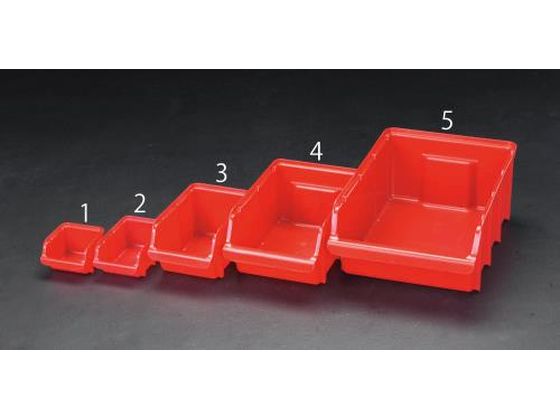 エスコ パーツトレー 重ね置型 赤 205×333×155mm EA661CJ-4