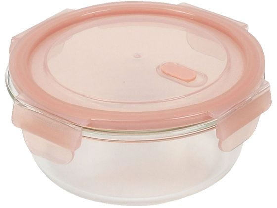 パール金属 耐熱ガラスバルブ付保存容器丸型 620ml HB-5956