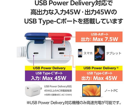 エレコム モバイルバッテリー 30000mAh リン酸鉄 PD 防水 白 DE