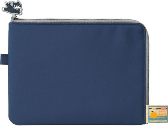 リヒトラブ にゃんシーン フラットポーチ インディゴブルー A2222-11