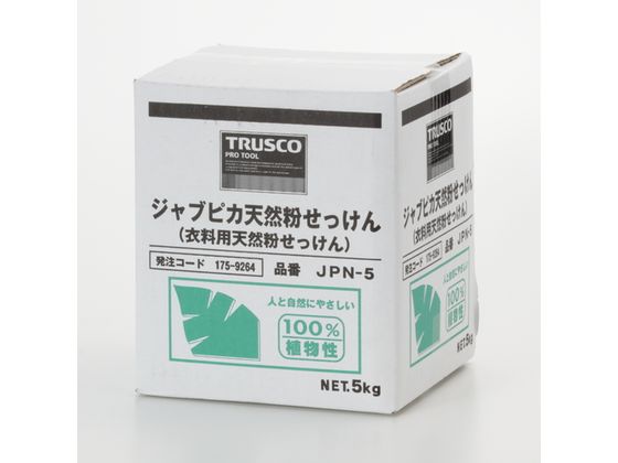 TRUSCO ジャプピカ天然粉せっけん 5kg (1個=1箱) JPN-5
