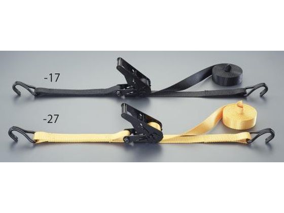 エスコ ベルト荷締機 ラチェット式 橙 660kg 35mm×5.3m