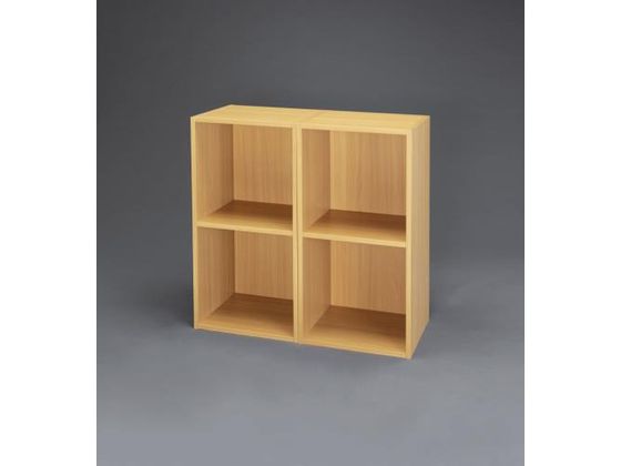 エスコ 木製収納棚 連結式 2個 370×300×740mm