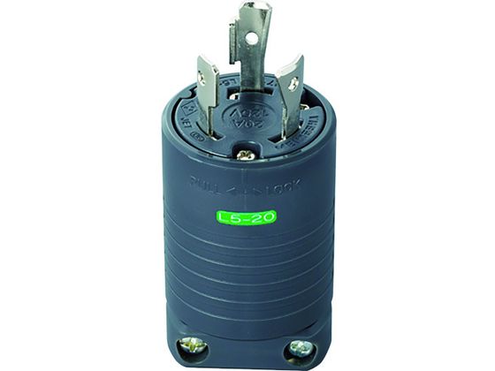 明工 接地2P20A引掛プラグ(L5-20)20A.125V(黒) MH7152B 明工 接地2P20A引掛プラグ(L5-20)20A.125V(黒) MH7152B