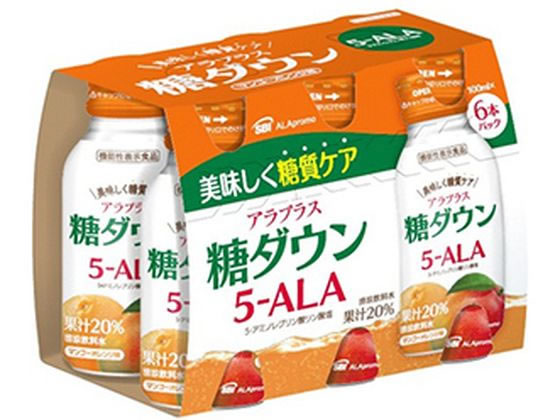 SBIアラプロモ アラプラス 糖ダウン 5-ALA ドリンク 100mL×6本 SBIアラプロモ アラプラス 糖ダウン 5-ALA ドリンク 100mL×6本