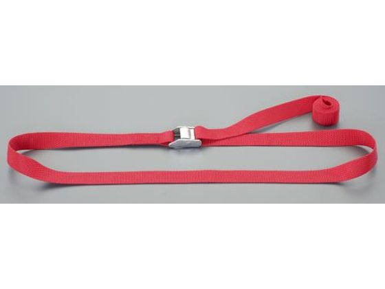 エスコ 荷締ストラップ ステンレス製 カム式 赤 25mm×4.0m