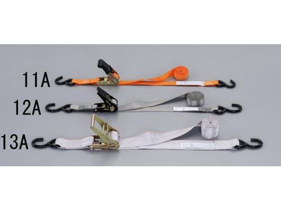 エスコ ベルト荷締機 ラチェット式 橙 180kg 25mm×3.85m