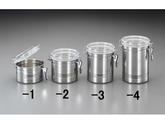 エスコ 密閉容器 ステンレス製 アクリル蓋 127×155mm 1.50L