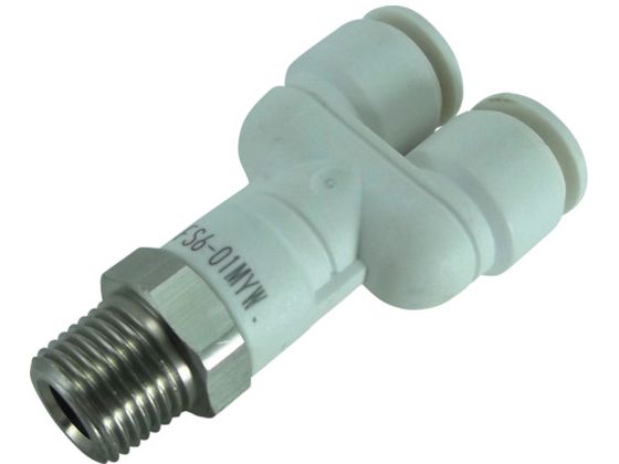 チヨダ ファイブSUSメイルブランチワイ 白 6mm・R1/8 FS6-01MYW チヨダ ファイブSUSメイルブランチワイ 白 6mm・R1/8 FS6-01MYW