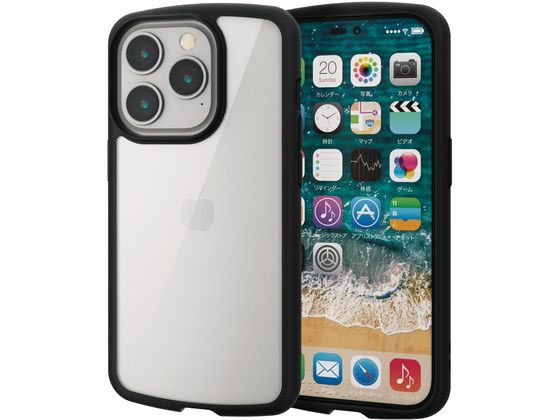 エレコム iPhone14 Pro ケース カバー ハイブリッド PM-A22CTSLFCBK エレコム iPhone14 Pro ケース カバー ハイブリッド PM-A22CTSLFCBK