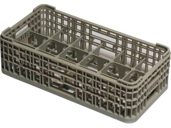 石川樹脂工業 サイクル洗浄ハーフ18仕切ラック 76mm HK-331-18