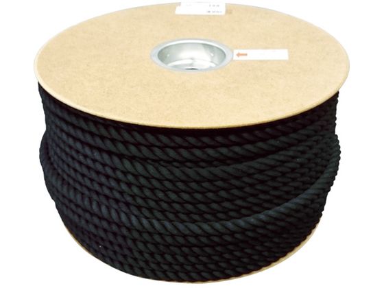 ユタカメイク ポリエステルロープ ドラム巻 12φ×100m 黒 PRS-61