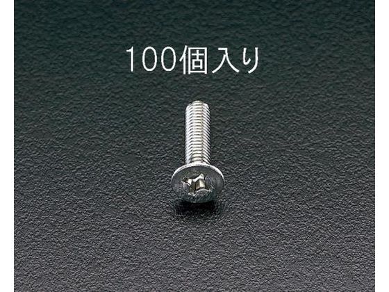 エスコ 皿頭小ねじ ステンレス製 M4×10mm 100本 EA949SK-41