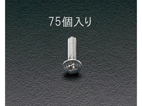 エスコ 皿頭小ねじ ステンレス製 M4×16mm 75本 EA949SK-42 エスコ 皿頭小ねじ ステンレス製 M4×16mm 75本 EA949SK-42