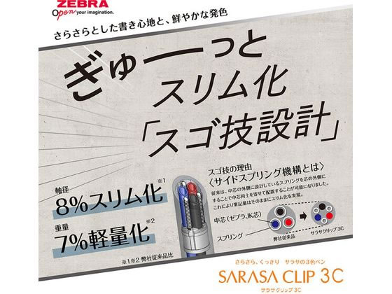 ゼブラ サラサクリップ3C 0.4 リラクシー リーフグリーン J3JS5