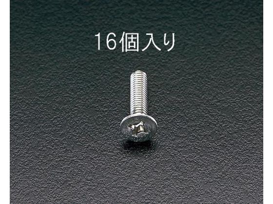 エスコ 皿頭小ねじ ステンレス製 M6×40mm 16本 EA949SK-65 エスコ 皿頭小ねじ ステンレス製 M6×40mm 16本 EA949SK-65