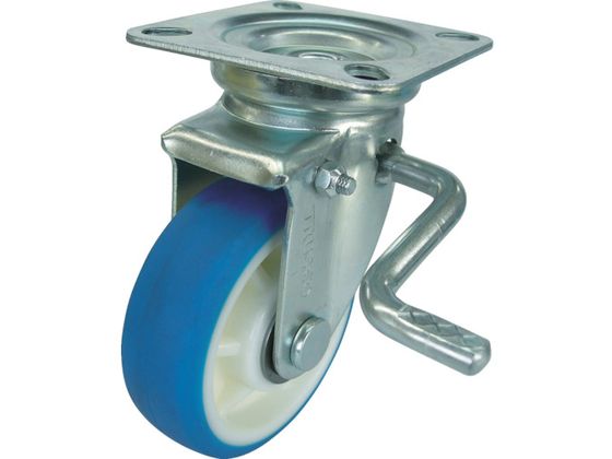 TRUSCO 耐寒性ウレタンキャスター 自在ダブルストッパー付 Φ100 TYPUJB-100A