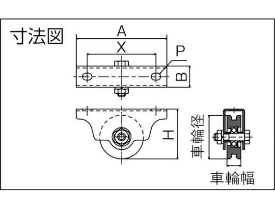 ダイケン ステンレス製重量戸車 車径φ60 FS-60V(7596341)-