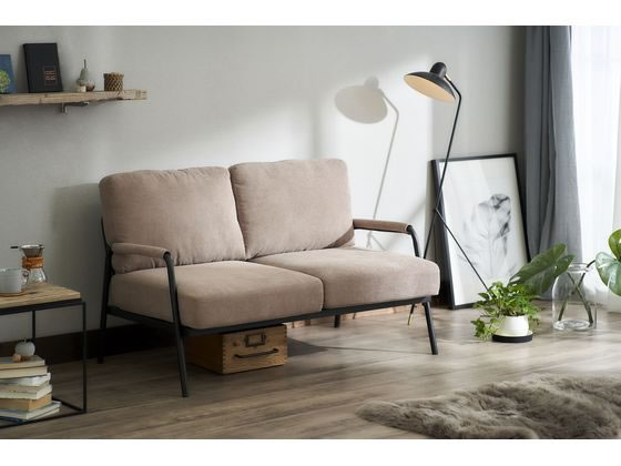 アイリスオーヤマ 2人掛けコーデュロイソファ グレージュ SFCS-120が