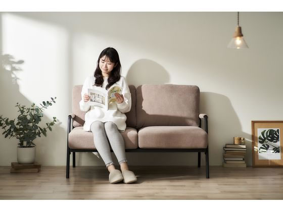 アイリスオーヤマ 2人掛けコーデュロイソファ グレージュ SFCS-120が