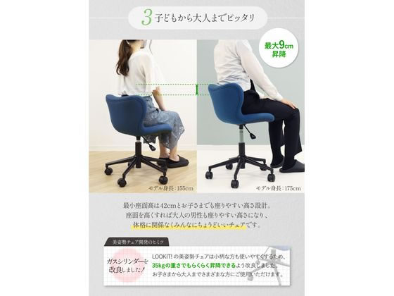 Netforce 美姿勢チェア デスクチェア ブルー BIS-1-FW-BLが9,064