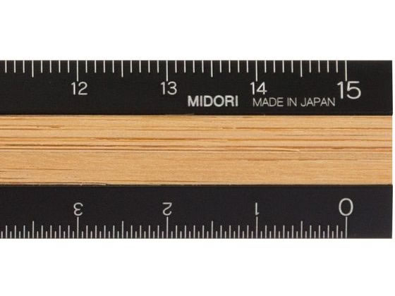 ミドリ製アルミ＆ウッド定規modify縮み杢入り黒柿仕様 ブラックB