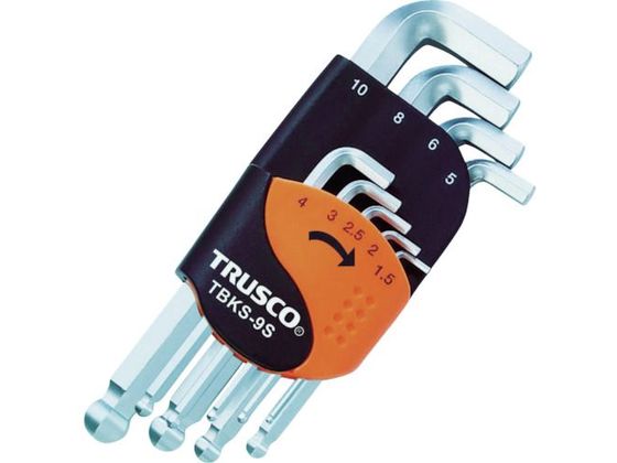 TRUSCO ボールポイント六角棒レンチ 首下ショート 9本セット TBKS-9S TRUSCO ボールポイント六角棒レンチ 首下ショート 9本セット TBKS-9S