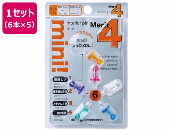 ミツヤ インテリアピンミニアソート 6本×5 DMM-6P-AS