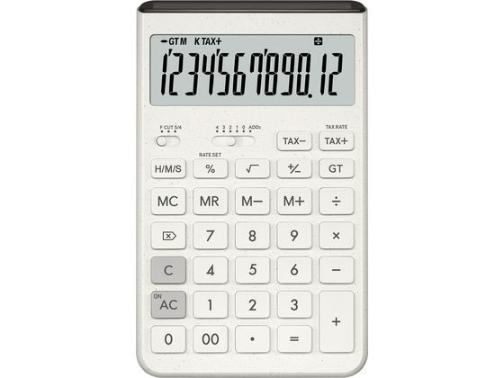 カシオ ジャストサイズ電卓12桁 Comfy オフホワイト JT-200T-WE-N