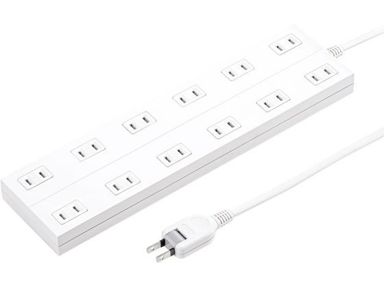 サンワサプライ 電源タップ 2P・12個口・5m TAP-2312-5W サンワサプライ 電源タップ 2P・12個口・5m TAP-2312-5W