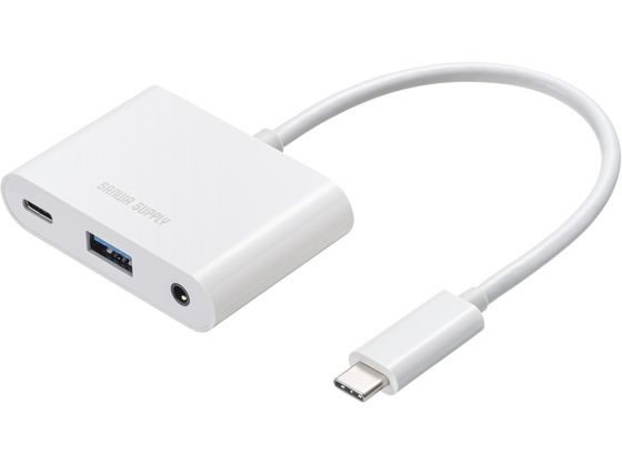 サンワサプライ イヤフォンジャック付きType-Cハブ USB-5TCPA23Wが