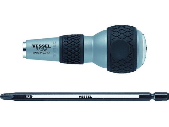 ベッセル ボールグリップ差替貫通ドライバー No.230W-3(+3) 230W-3 ベッセル ボールグリップ差替貫通ドライバー No.230W-3(+3) 230W-3