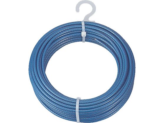TRUSCO メッキ付ワイヤロープ PVC被覆タイプ 4(6)mm×10m